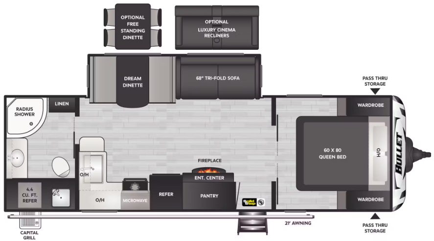 2024 KEYSTONE BULLET 260RBSWE, , floor-plans-day image number 0